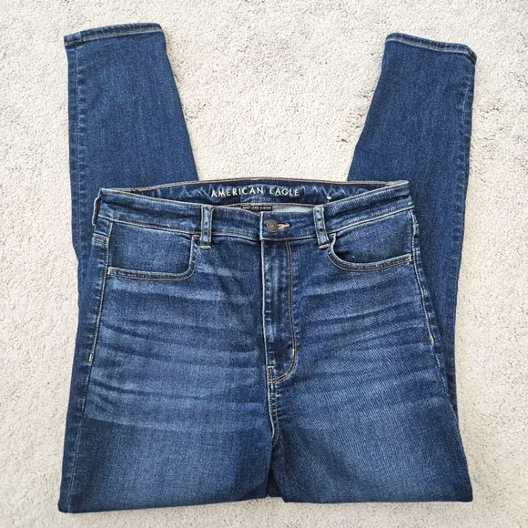 American Eagle | Highest Rise Jegginf Medium Wash Denim Jeans, Womens 12 - Picture 1 of 5